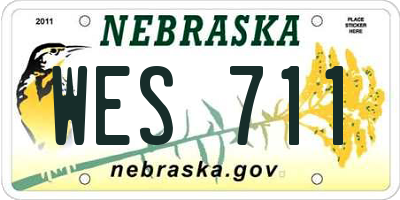 NE license plate WES711