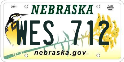 NE license plate WES712