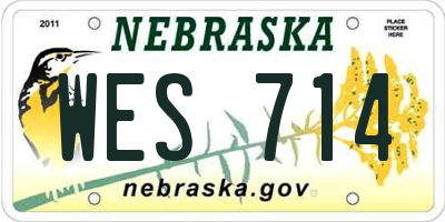 NE license plate WES714