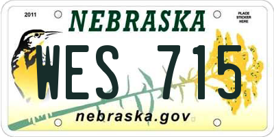 NE license plate WES715