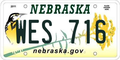 NE license plate WES716