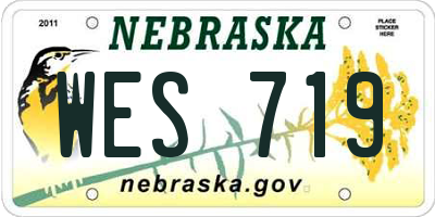 NE license plate WES719