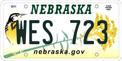 NE license plate WES723