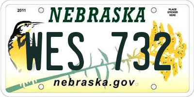 NE license plate WES732