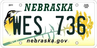 NE license plate WES736