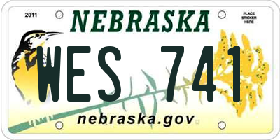 NE license plate WES741