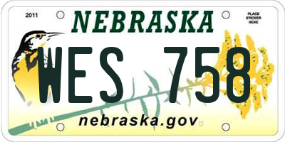 NE license plate WES758
