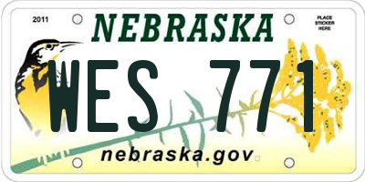 NE license plate WES771