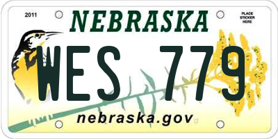 NE license plate WES779
