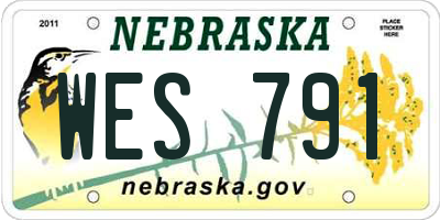 NE license plate WES791