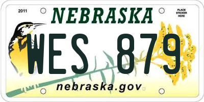 NE license plate WES879