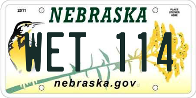 NE license plate WET114