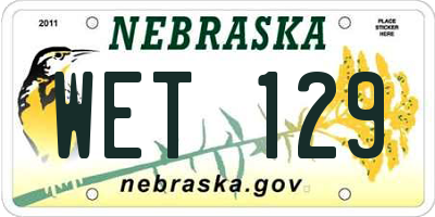 NE license plate WET129