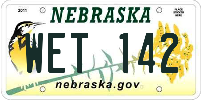 NE license plate WET142