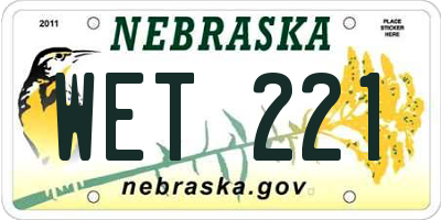 NE license plate WET221