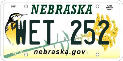 NE license plate WET252