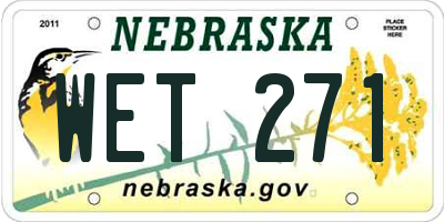 NE license plate WET271