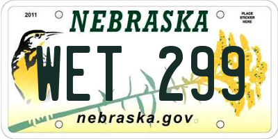 NE license plate WET299