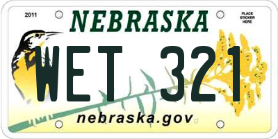 NE license plate WET321