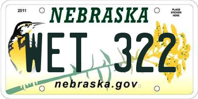 NE license plate WET322