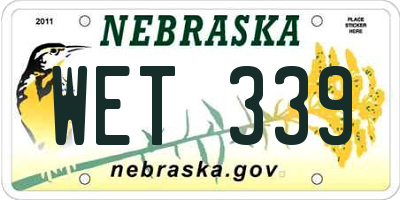 NE license plate WET339