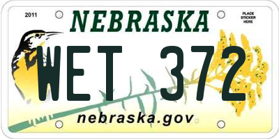 NE license plate WET372