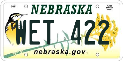 NE license plate WET422