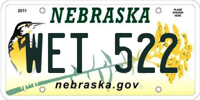 NE license plate WET522