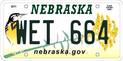 NE license plate WET664