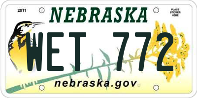NE license plate WET772