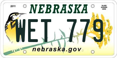 NE license plate WET779