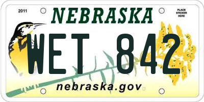 NE license plate WET842