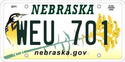 NE license plate WEU701