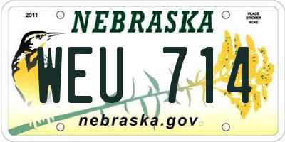 NE license plate WEU714