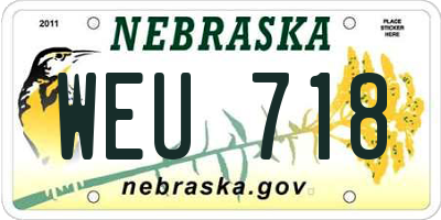 NE license plate WEU718