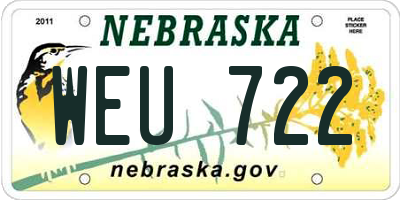 NE license plate WEU722
