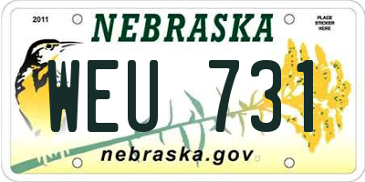 NE license plate WEU731