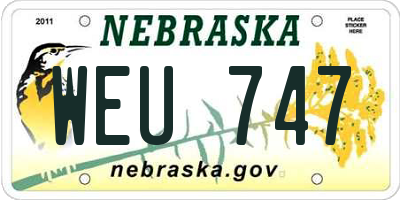 NE license plate WEU747