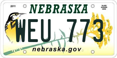 NE license plate WEU773