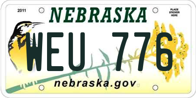 NE license plate WEU776