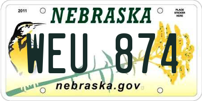 NE license plate WEU874