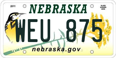NE license plate WEU875