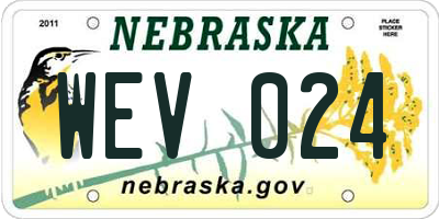 NE license plate WEV024