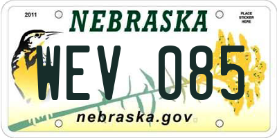NE license plate WEV085