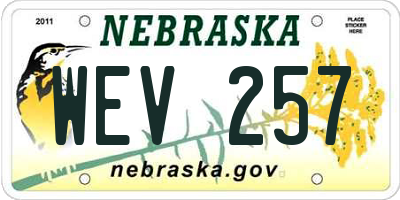 NE license plate WEV257