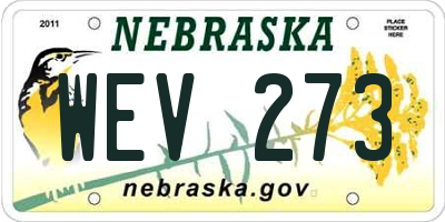 NE license plate WEV273