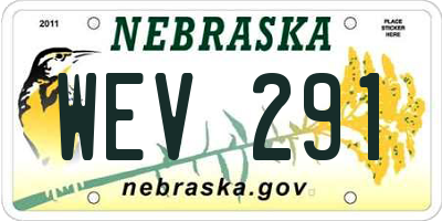NE license plate WEV291