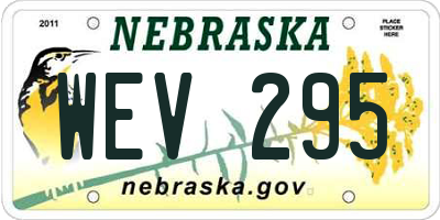 NE license plate WEV295