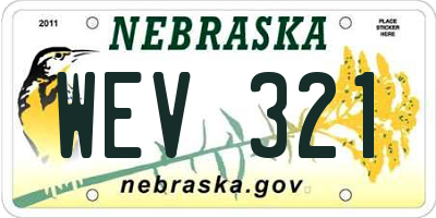NE license plate WEV321