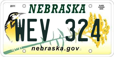 NE license plate WEV324